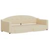 Pull Out Daybed with Drawers Cream 80x200 Cm Fabric
