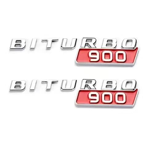 3D ABS Car Styling Logo BITURBO 700 Badge Fender Side Sticker Emblem Decals For Mercedes Benz AMG BITURBO 700 Auto Accessories