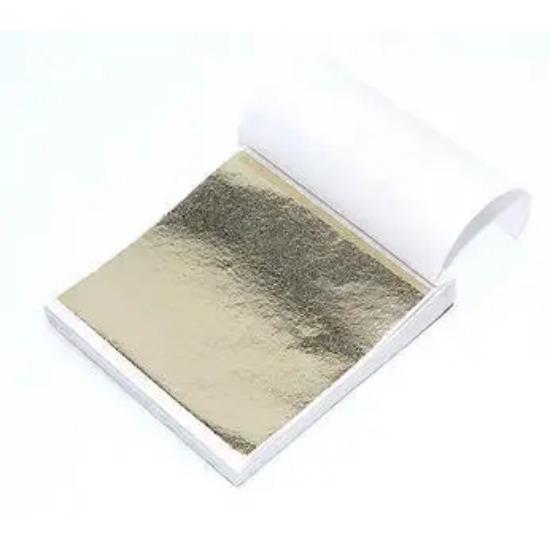 Papel de folha de ouro e prata imitação embalado individualmente para artesanato de resina epóxi faça você mesmo, papel de folha para fabricação de joias de unhas