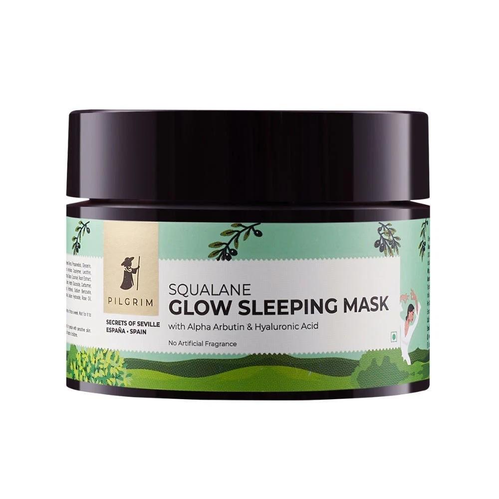 Pilgrim Squalane Glow Sleeping Mask with Alpha Arbutin & Hyaluronic Acid 50gm
