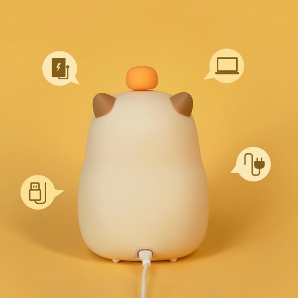 Children Gift Cartoon Capybara Alarm Clock Silicone USB Rechargeable Capybara Night Light LED ABS Bedside LED Clock Bedroom