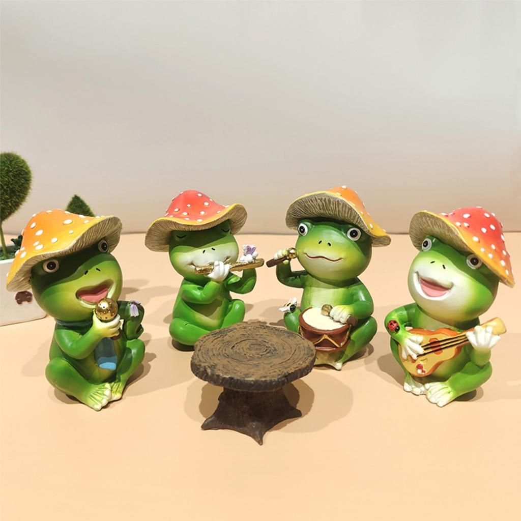 Miniatur Niedlicher Musik Frosch Tierstatue Pflanzgefäß Dekoration, simulierter Frosch Kunstharz Handwerk, niedliche Tier Pflanzgefäß Accessoires