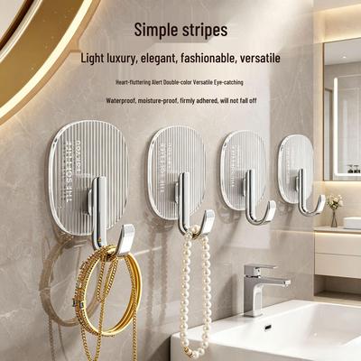 Luxury Seamless Transparent Adhesive Hook for Kitchen & Bathroom