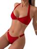 2025 Cross-border Women's Ribbed Halter Swimsuit: New European & American Style Bikini