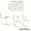 42PCS Starburst Pattern Star Wall Decals Self Adhesive Starburst Wall Stickers  Living Room Decor