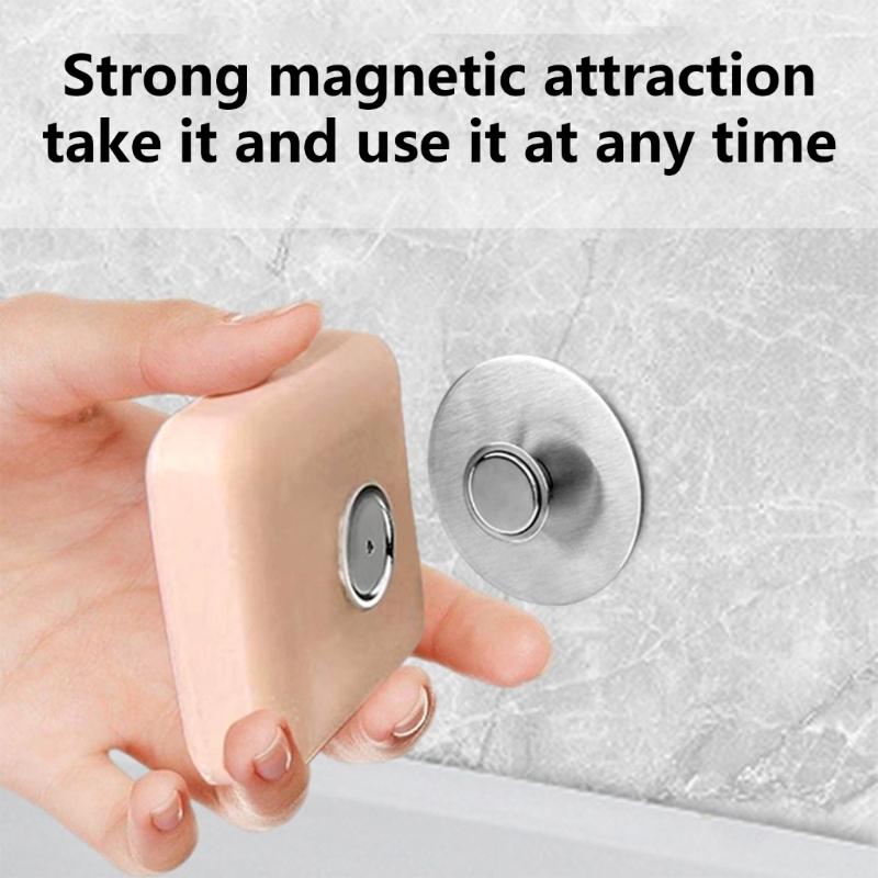 Samoodvodňovací magnetický držák na mýdlo nerezavějící stojan na mýdlo nechá mýdlo uschnout a vydrží déle do koupelny a kuchyně ocel
