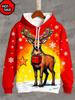 Christmas Animel Deer Fox 3D Printing Hoodie Man Women Long Sleeve Tracksuit Pullover Harajuku Y2k Hoodie Men's Sweatshirt