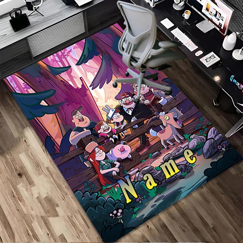 Custom Name Forest Friends Living Room Non-Slip Area Rug Soft Carpet for Bedroom Kids Playroom Sofa Office Home Decor Doormat