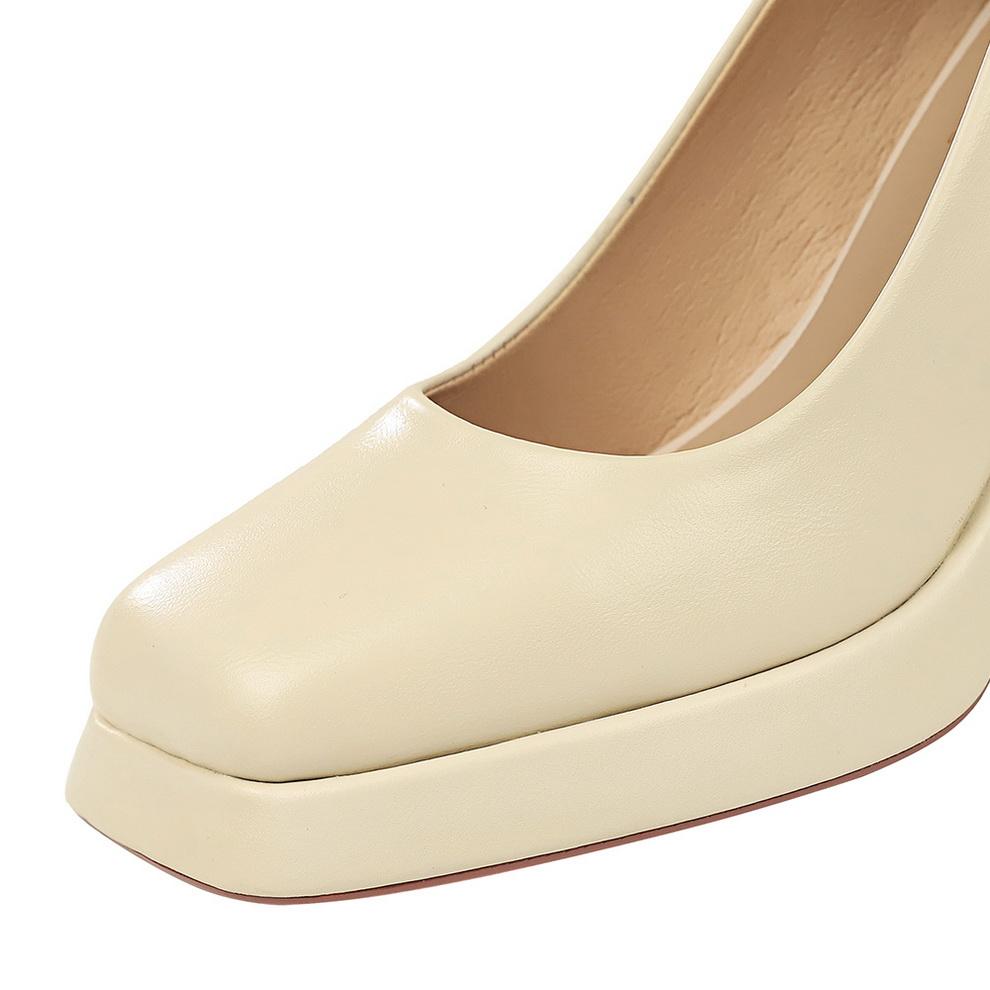 Shanggui Super Girl High Heels Thick Heels Color Blocked Single Shoes