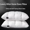 Luxury Hilton Five-Star Goose Down Pillow - Neck Support for Dorms