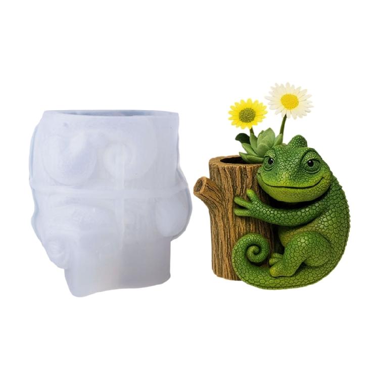 Premium Silicone Display Accessory Craft Mold For DIY Lizard Stump Planters And Small Accessory Holder Projects 1