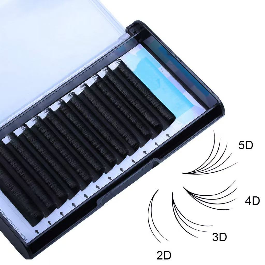 Hot Selling 2D 3D 4D 5D Fall Strips Easy Fan D Curvature Black Soft Eyelash