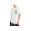 Li-Ning X Rooovie Artist Collaboration Checkerboard Pocket Print Loose Round Neck T-Shirt Unisex Tops Milk-White AHSSB57-1