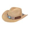 Ethnic style hat men's and women's big-brimmed straw hats show their faces, small western cowboy hats, summer outdoor sunscreen sun hats