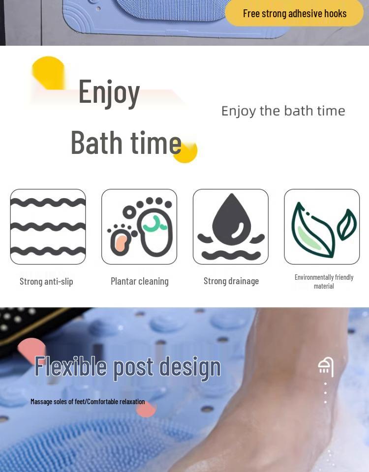 Non-Slip PVC Bathroom Mat with Suction Cups for Shower, Toilet, and Entrance