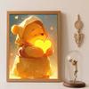 Diamond Painting 5D Round Diamond Full of Diamonds Diy Handmade Stickers, Winnie the Pooh with Heart Home Decoration Paintings