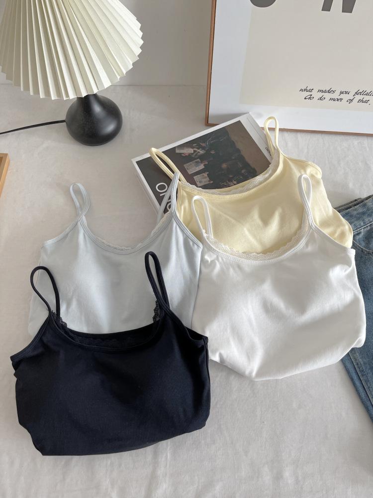Women's Camisole with Built-in Bra, Stylish Base Layer Top, Beautiful Back Design, All-in-One Sleeveless Summer Wear #7016