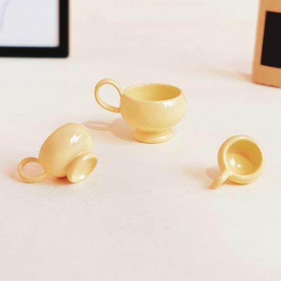 3Pcs/Set Miniature Coffee Cups, Glossy Alloy Cup Miniatures, 1:12 Scale Tiny Tea Cups for Doll Mansion Accessories DIY Crafts