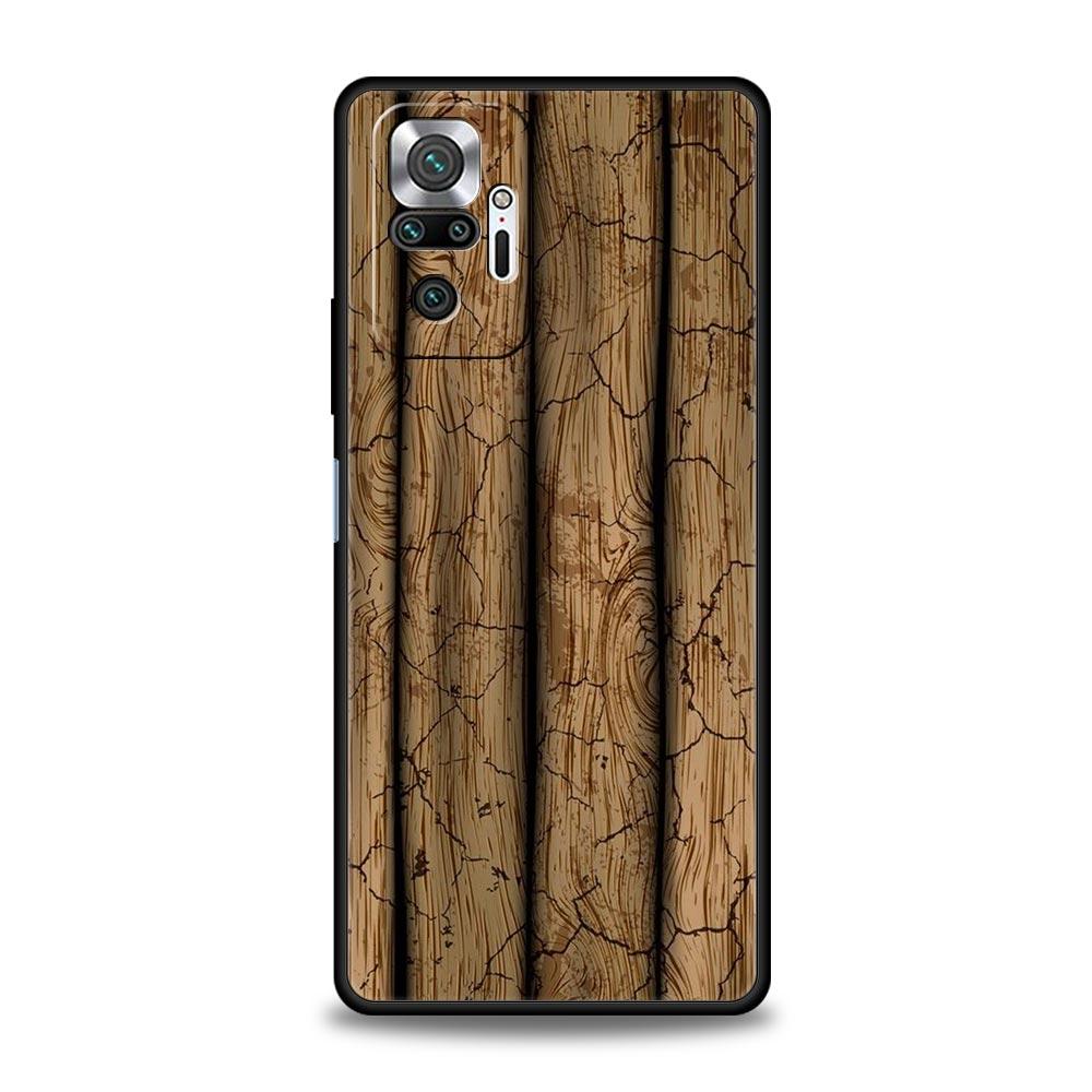 Luxury Vintage Wood Grain Pattern Phone Case Cover for Redmi 14C 13C 12 10C Note 14 13 12 10 11 Pro Plus K40 Pro Plus Soft TPU