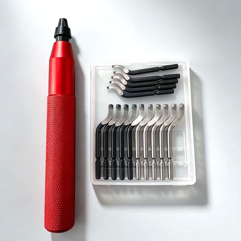 Handheld Metal & Plastic Deburring Tool with Scraper and Trimming Knife