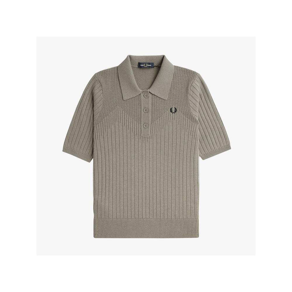 Fred Perry [sediul central Autentic] Fred Perry [pentru femei] Cămașă tricotată din lână cu detaliu Pointel U54 Afpf2417112 U54 qzgAfpf2417112 U54