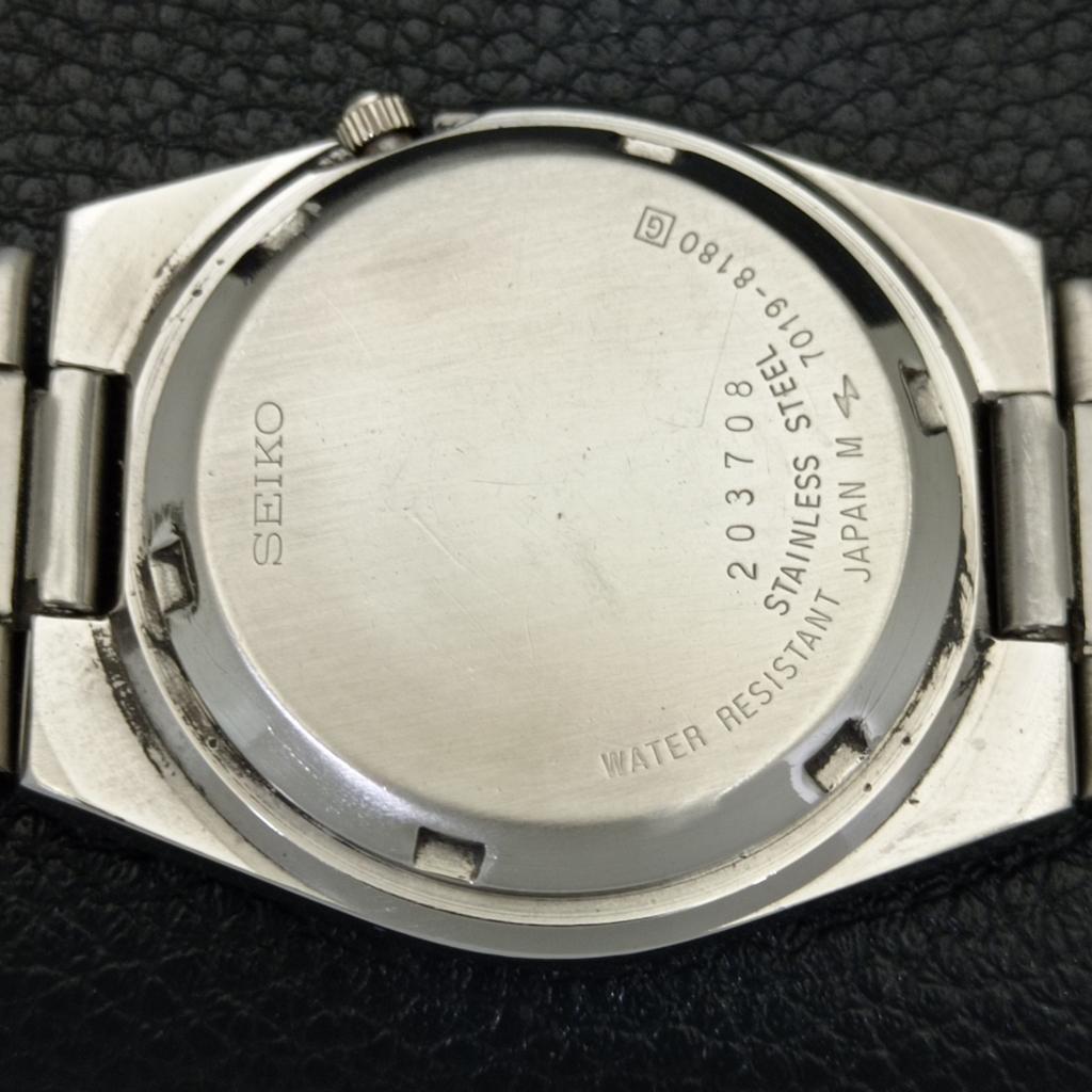 GENUINE VINTAGE SEIKO 5 AUTOMATIC 7019A JAPAN MENS GREEN DIAL WATCH a701592-5 R206b-a701592