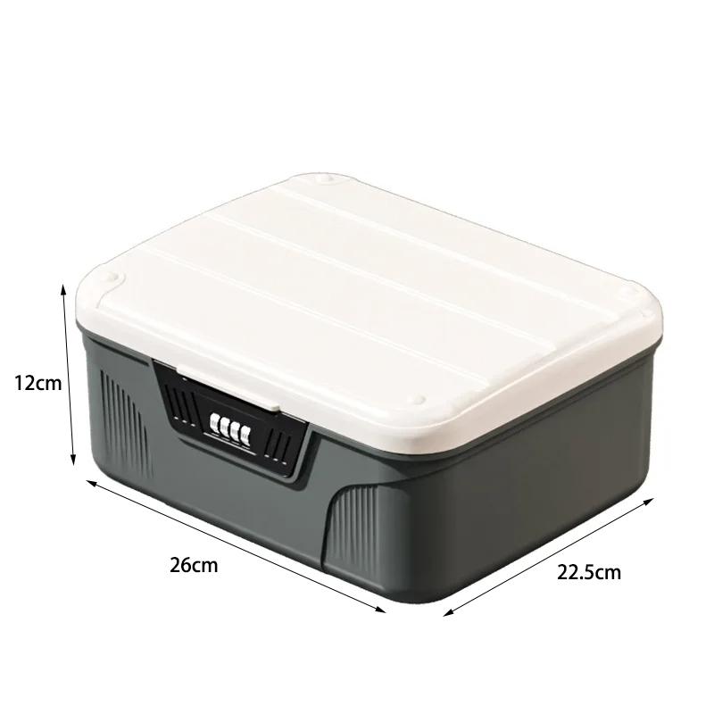 Password Lock Safe Box Large Capacity Multilayer Document Storage Box Valuables Passport Jewelry Privacy Security Storage Box