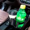 Adjustable Car Cup Holder Expander Dual Organizer Carbon Fiber Finish Vehicle Beverage Mount Interior Accessory