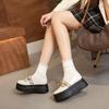 Fashion 2025 Hot Selling New Single Shoe Leather British Style Thick Soles Increase A Slip-on Loafer Women's Shoes
