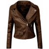 Jaquetas Motociclista Femininas Couro Sintético Preto Jaqueta Aviador Nova Curta Inverno Outono Punk Vintage Feminina Jaqueta de Couro