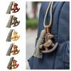 Wooden Horse Keychain Handmade Zodiac Key Ring Neck Pendant Mobile Phone Chain Bag Decoration