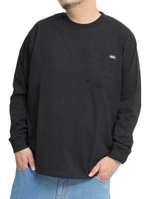 Genuine Dickies Men's Long Sleeve T-Shirt, Pocket, Logo Print, Crew Neck, Size 4L, Black (49)