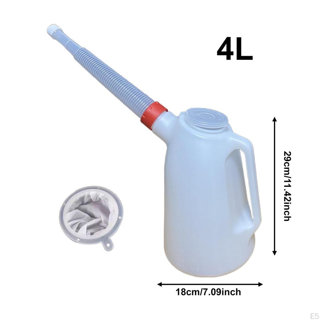 Can of Oil with Pourer, Engine Dispenser , Graduated And Cap for Garage/car.