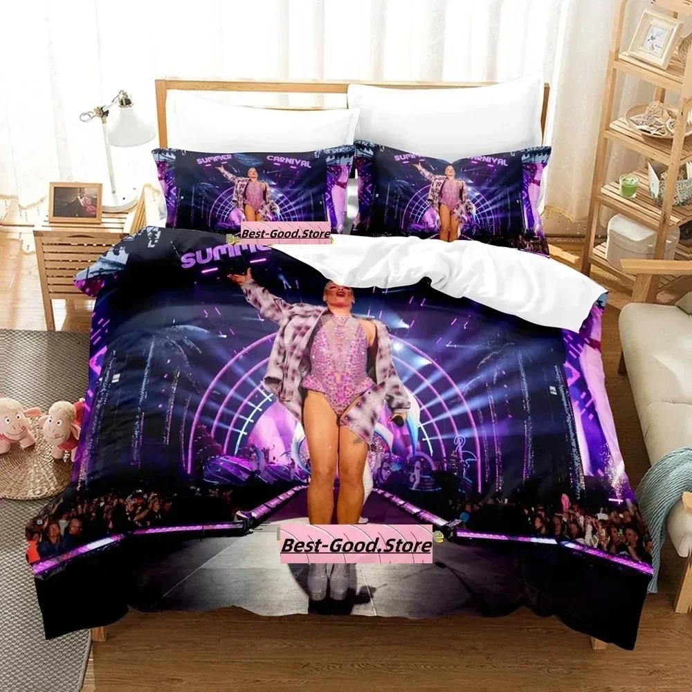 Pink Singer Tour Bedding Set Single Twin Full Queen King Size Bed Set Adult Kid Bedroom Duvetcover Sets Anime Bed Sheet Set