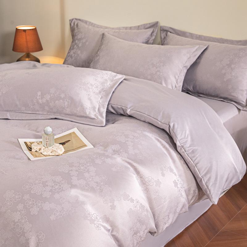 2026 Luxury Silk & Cotton Jacquard Bedding Set - Soft, Skin-Friendly & Comfortable