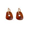 Acrylic Square Pendant Ear Buckle Maillard Simple Fashion Retro Temperament Earrings Light Luxury High-end Earrings Women
