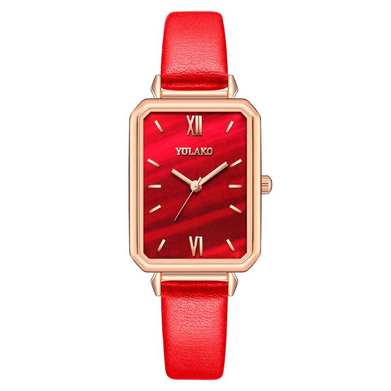 Fashion Ladies Square Quartz Watch With Leather Strap For Casual Wear And Gifts