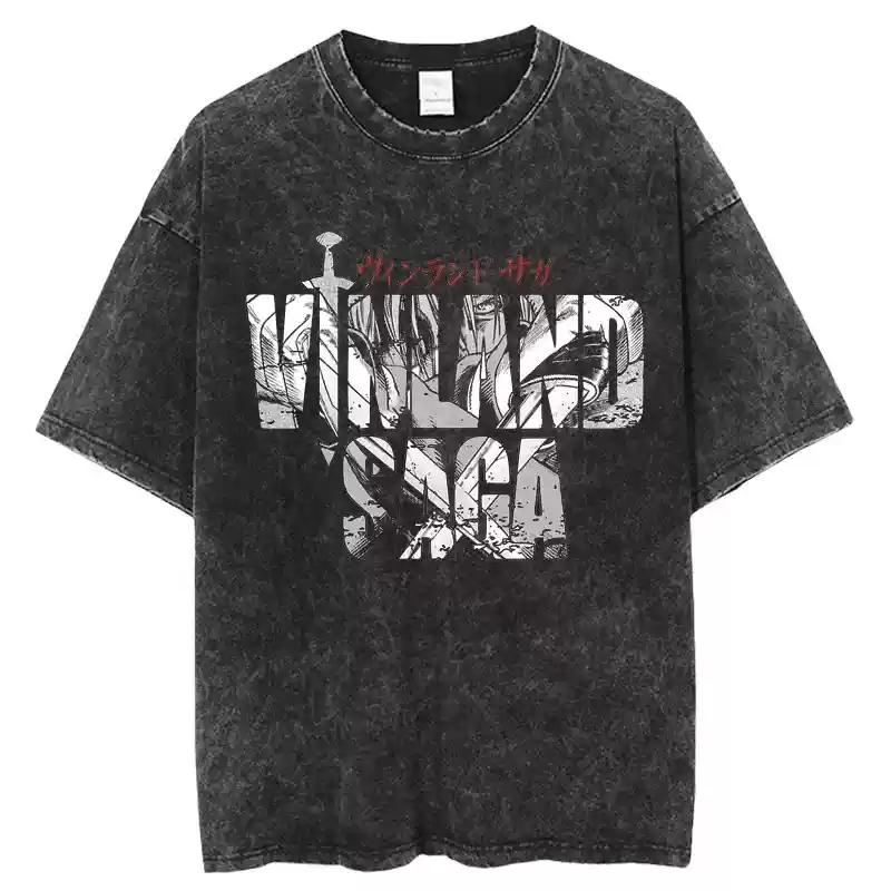 VINLAND SAGA Manga Graphic Tshirt Thorfinn T Shirt Mens Clothing Short Sleeve Tee Cotton Harajuku Washed Oversized Tshirt
