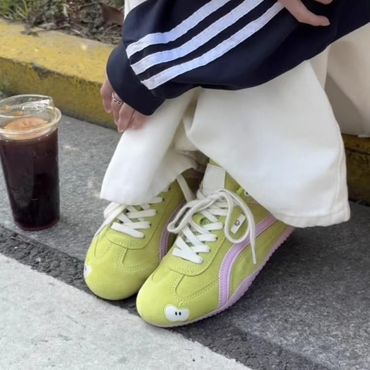 Cowhide Version~ Thin-soled Green Moral Training Shoes Women's Trend Casual Shoes 2025 Spring New Sports Forrest Gump Shoes Women's Trend