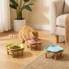 Large Capacity Ceramic Elevated Cat Bowl Cervical Spine Protection Anti-slip Pet Food Bowl with Wood Stand Anti Tipping