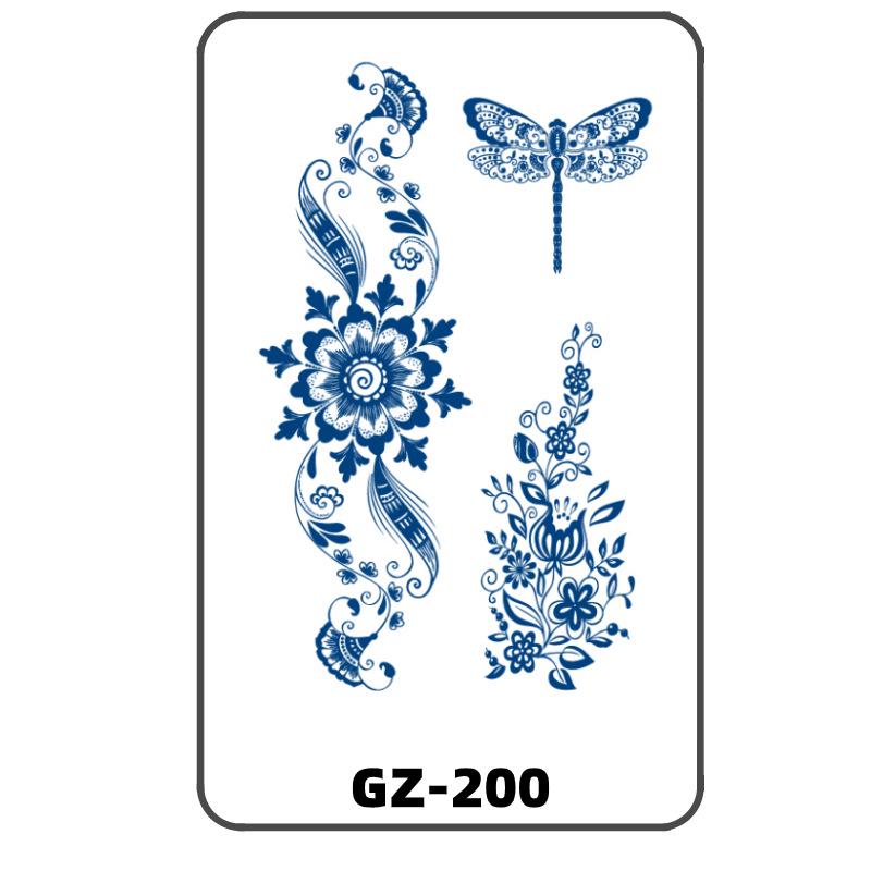 Herbal Tattoo Stickers: Non-reflective, Waterproof, Celebrity Style, In Stock, New Style. 110x180mm