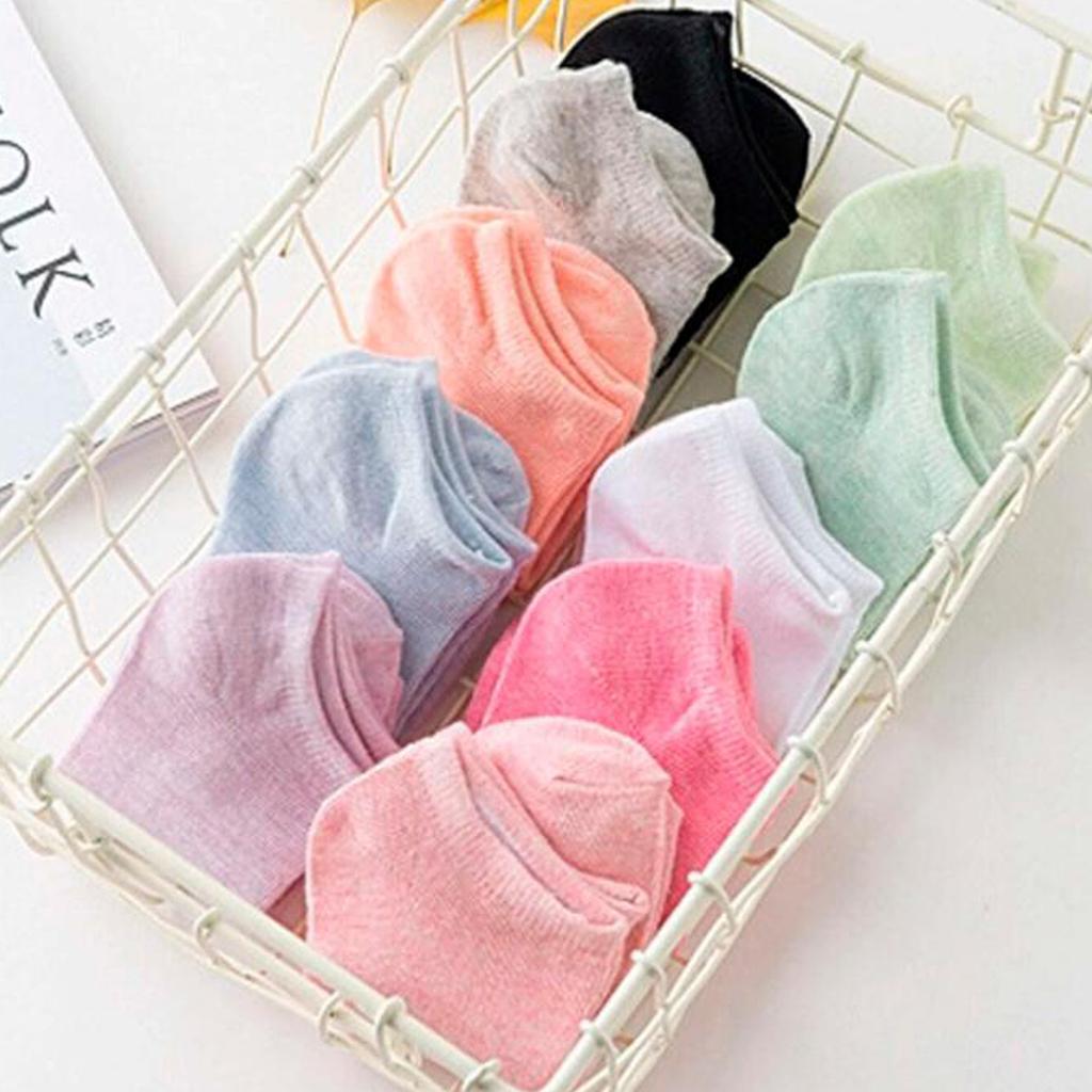 10/20/40 Pairs/Set Women's Candy Colors Cotton Women Short Socks Ankle Breathable Invisible Socks Casual Summer Thin Socks