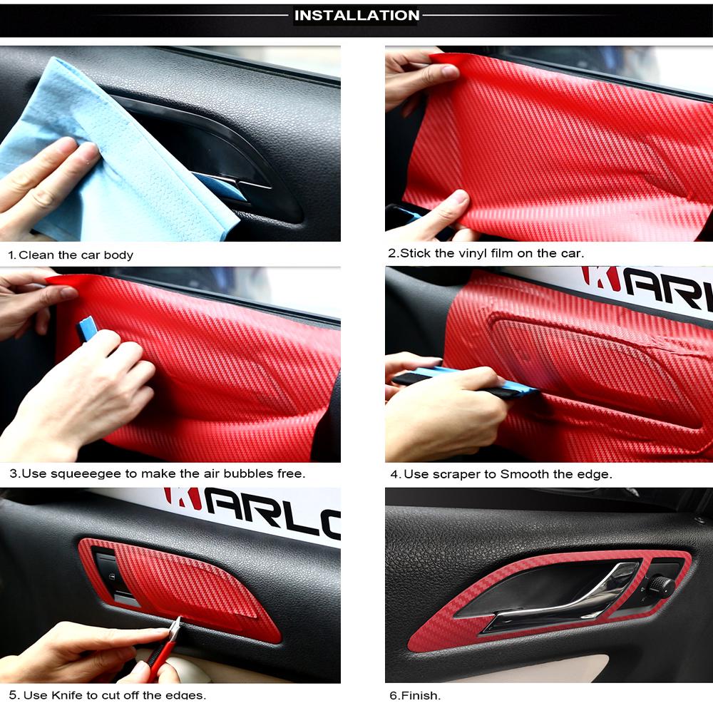 30x127cm Durable 3D Carbon Fiber Vinyl Film Car Stickers Waterproof DIY Styling