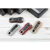 Real Leather Side + Silver Middle Car Remote Key Case For Porsche Panamera 17 18