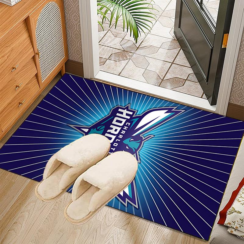 Charlotte-Hornets Logo Rug Office Carpet Non-Slip Mat, Chair Rug Floor Covering for Gaming, Bedroom, Living Room , Home Decor Christmas Gift
