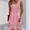 Women's Fashion Casual Retro Breathable Crew Neck Vest Casual Dresses