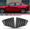 For Mazda 3 Axela Sedan    Car Rear Louver Window Side Shutter Cover Trim Sticker Vent Scoop ABS Carbon Fiber Black