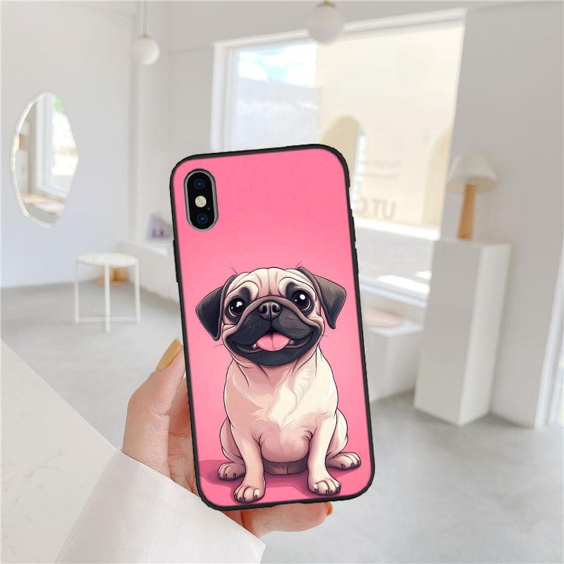 LO27 Cute Pug Dog Soft Shell Phone Case for Samsung Galaxy Note 10 20 S23 S24 S25 Ultra FE Plus Edge Lite A02S A35 A07 A17
