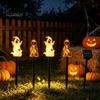 Solar Ghost Stake Light 4Pcs/Set Halloween Light, 4-in-1 Pumpkin with LED Weather Resistant Garden Lamp Lights, Waterproof Decorative for Outdoor