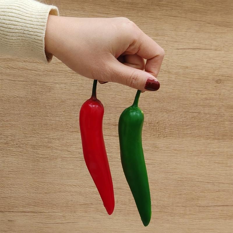 6 Piezas de Modelos de Chile Artificial con Textura Detallada, Accesorios Fotográficos o Herramientas de Demostración Educativa